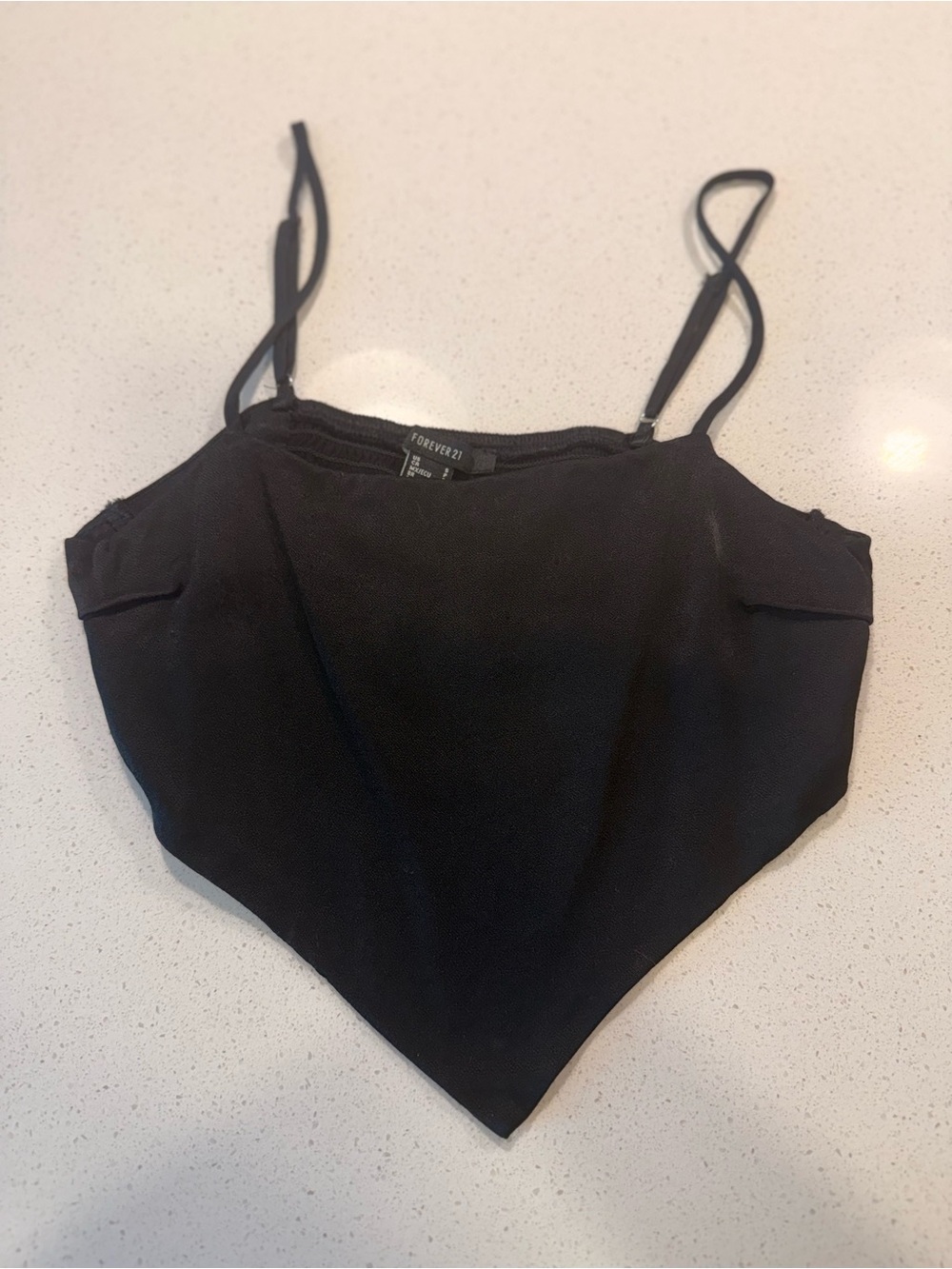 Forever 21 Black Handkerchief Hem Crop Cami